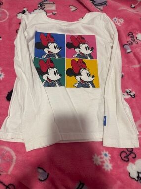 White Minnie Mouse Pop Art Long-Sleeve Tee for Kids